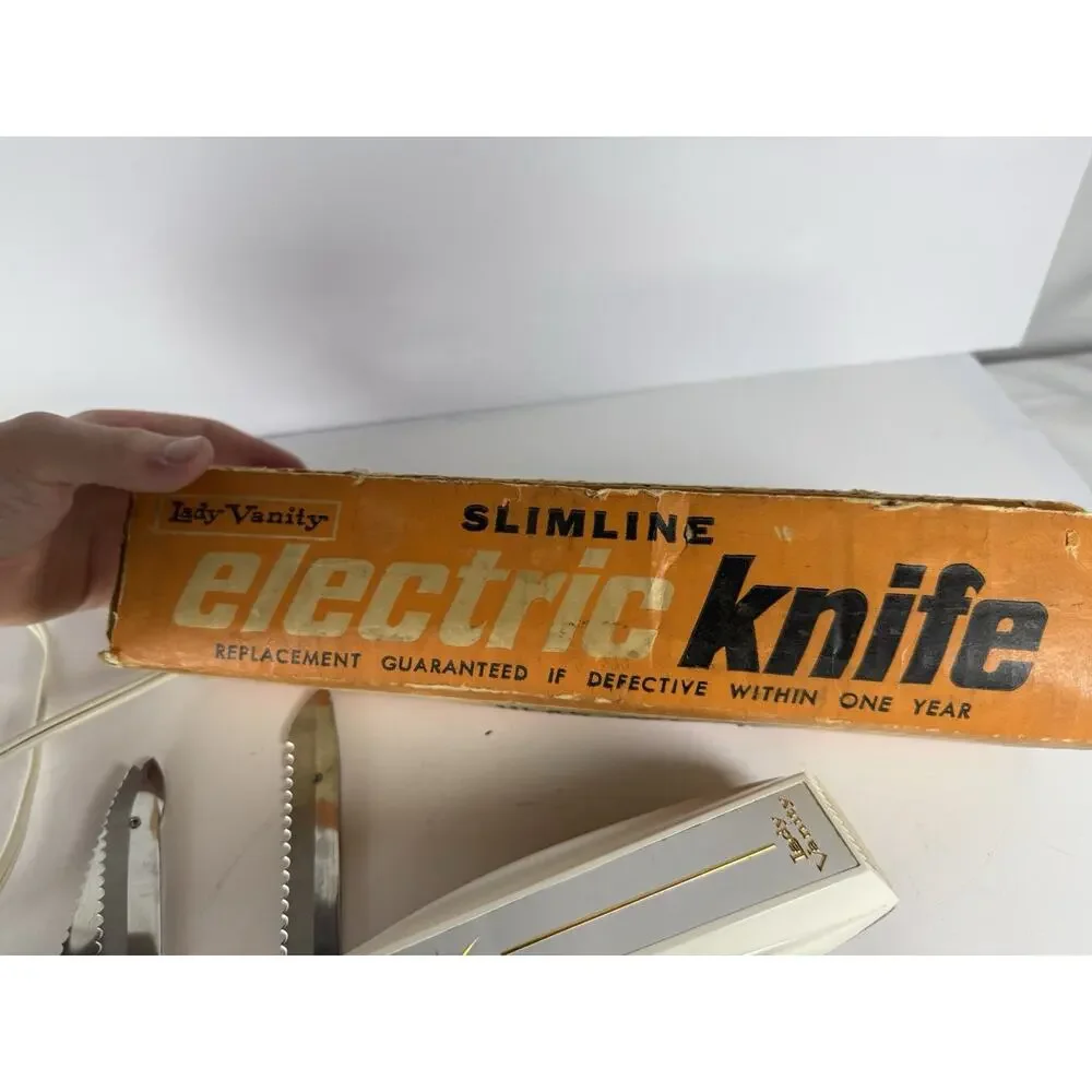 1960’s Lady Vanity Slimline Corded Electric Knife Beige 8